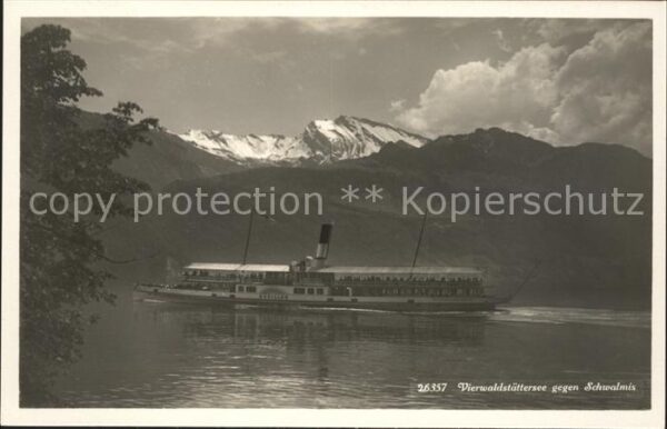 Dampfer Seitenrad Schiller Vierwaldstättersee Schwalmis