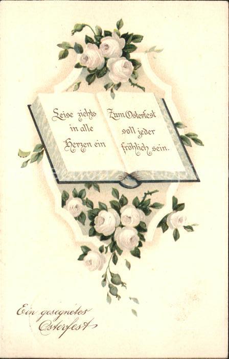 Ostern Easter Paques Buch Rosen Litho
