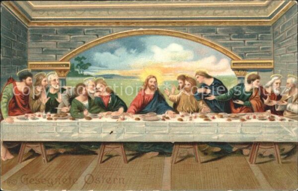 Ostern Easter Paques Jesus Apostel Das letzte Abendmahl Lith