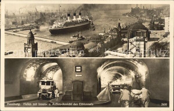 Dampfer Oceanliner Elbtunnel Hamburg-Steinwärder Hafen