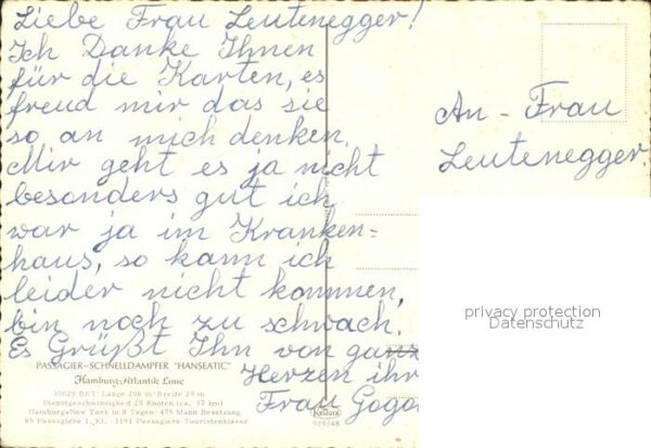 Dampfer Oceanliner Hanseatic Hamburg – Bild 2