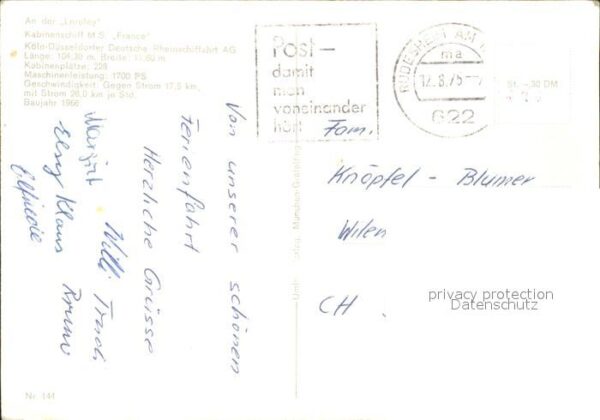 Schiffe Ships Navires Kabinenschiff M.S. France Loreley – Bild 2