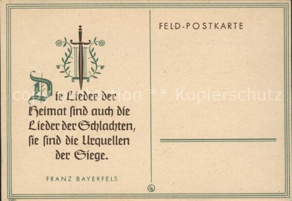 Liederkarte Schwert Franz Bayerfels