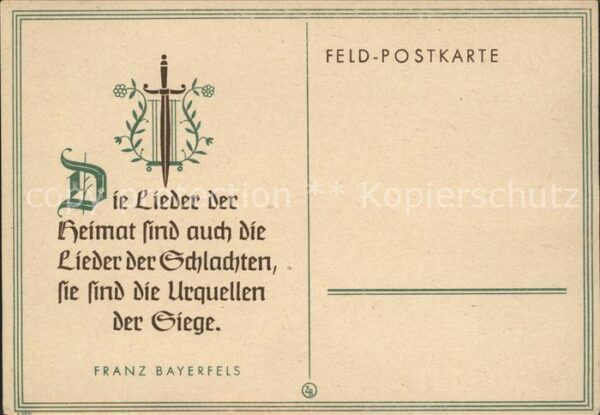 Liederkarte Schwert Franz Bayerfels