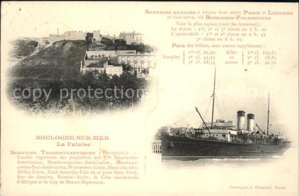 Dampfer Oceanliner Boulogne-sur-Mer La Falaise