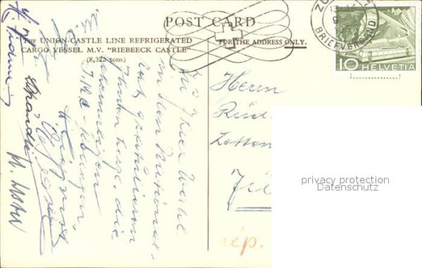 Dampfer Oceanliner M.V. Riebeeck Castle – Bild 2