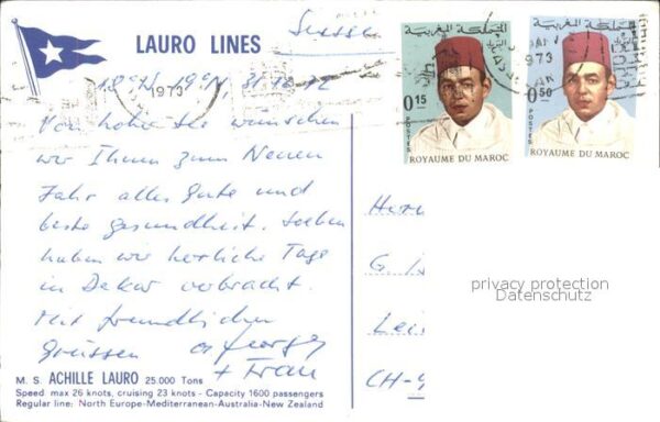 Faehre Ferry Bac Traghetto-- M.S. Achille Lauro – Bild 2