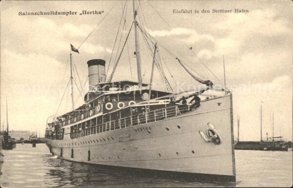 Dampfer Binnenschifffahrt Hertha Stettin Hafen