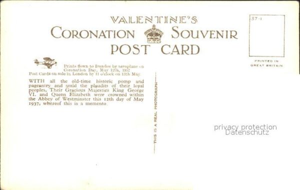 Adel England King George VI. Queen Elizabeth Coronat – Bild 2
