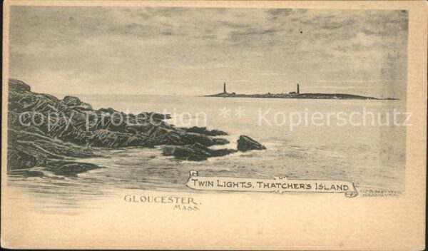 Gloucester Massachusetts Twin Lights Thatcher's Island