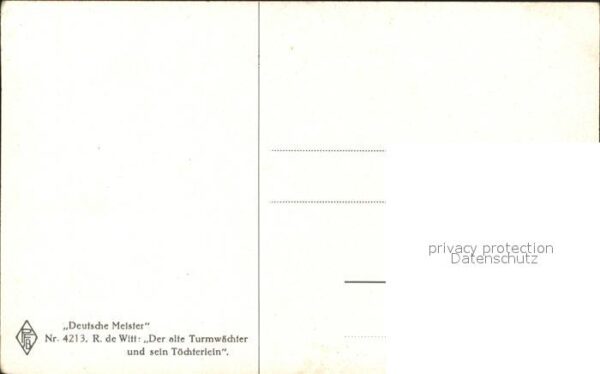 Kuenstlerkarte R. de Witt Der alte Turmwächter und sei – Bild 2