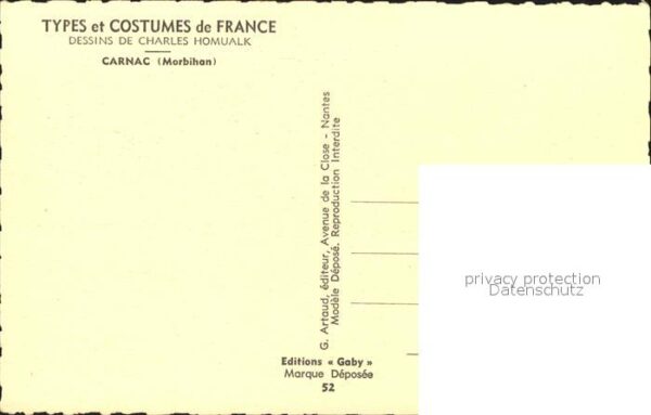 Trachten Frankreich Carnac Morbihan Charles Homualk Nr. 52 – Bild 2