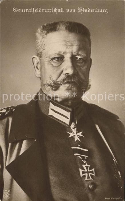 Foto NPG Nr. 5233 Generalfeldmarschall Hindenburg Or