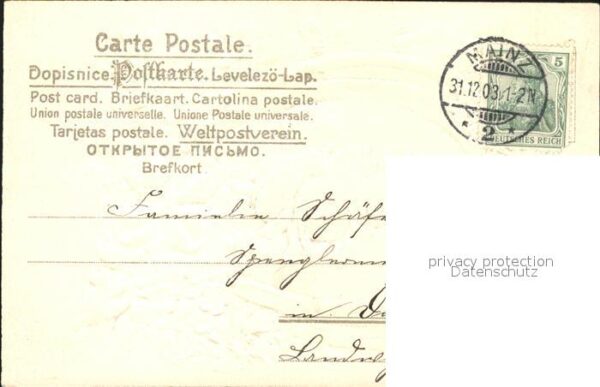 Hufeisen Kind Kleeblätter Blumen Neujahr Litho – Bild 2