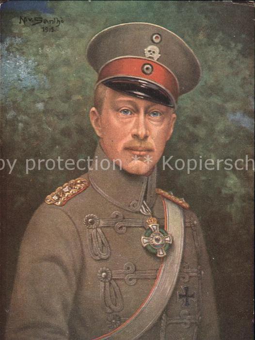 Adel Preussen Kronprinz Wilhelm Künstlerkarte N. v. S