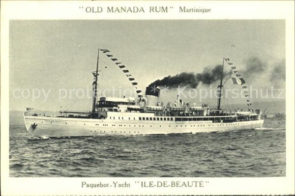 Dampfer Binnenschifffahrt Paquebot-Yacht Ile-de-Beaute Old Manada