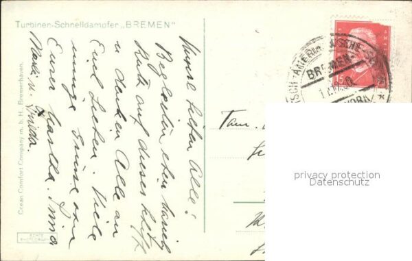 Dampfer Oceanliner Bremen – Bild 2