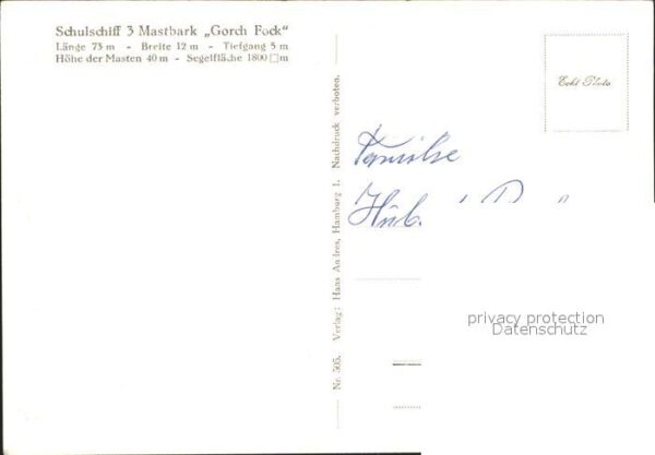 Segelschiffe Schulschiff 3 Mastbark Gorch Fock – Bild 2