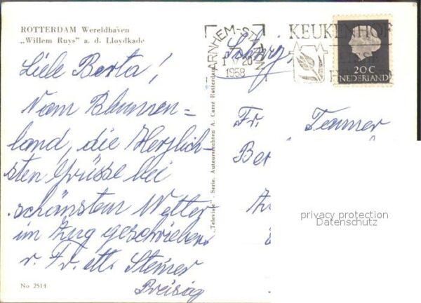 Dampfer Oceanliner Willem Ruys Rotterdam Wereldhaven – Bild 2