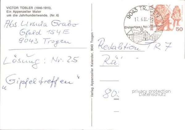 Tobler Viktor V.T. Die Bergfestung St. Luzisteig Nr. 6 Gän – Bild 2