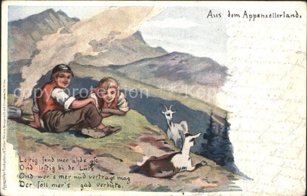 Tobler Viktor V.T. Appenzell Sennbuben Ziegen Alm Gedicht
