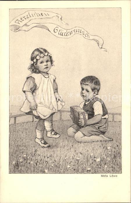 Loewe Meta Nr. 151 G Glückwunsch Kinder Handharmon