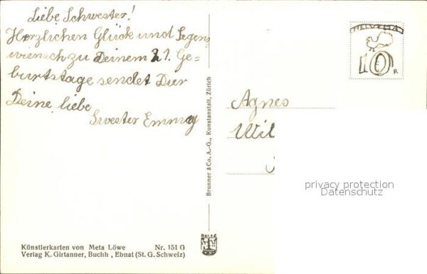 Loewe Meta Nr. 151 G Glückwunsch Kinder Handharmon – Bild 2