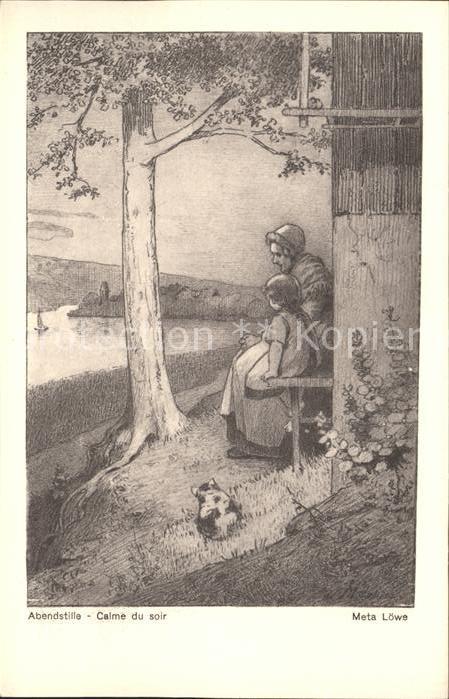 Loewe Meta Abendstille Nr. 9 Kind Mutter Katze See