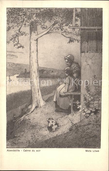 Loewe Meta Abendstille Nr. 9 Kind Mutter Katze See
