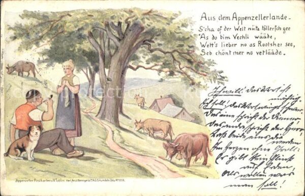 Tobler Viktor V.T. Appenzellerland Hirte Kühe Hund Gedicht