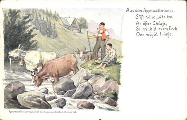 Tobler Viktor V.T. Hirte Kühe Wasserquelle Gedicht Appenze