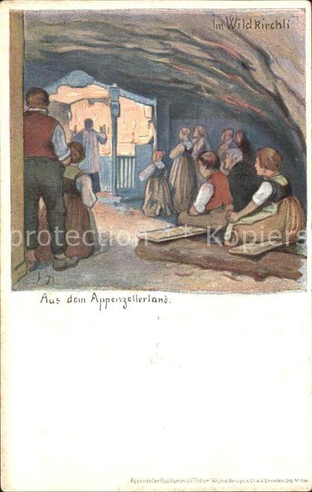 Tobler Viktor V.T. Appenzellerland Im Wildkirchli Gebet Pf