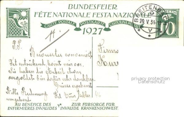 Liner Carl Kind Bundesfeier Schweiz Spendenkarte F – Bild 2