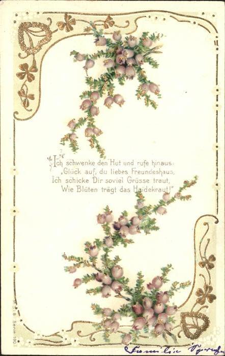 Gedicht auf AK Blumen Litho