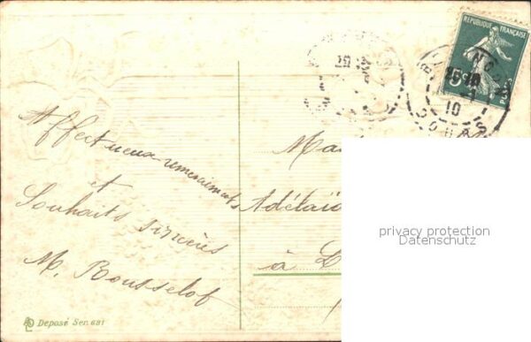 Rosen Vergissmeinnicht Glückwunsch Litho – Bild 2