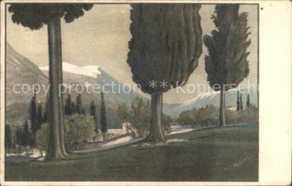 Kuenstlerkarte H.C. Kosel Bergfriede Nr. 625-4 Bäume B