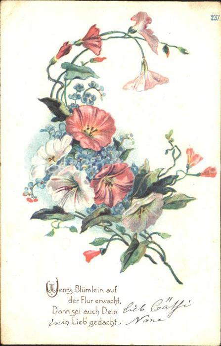 Blumen Vergissmeinnicht Gedicht Litho
