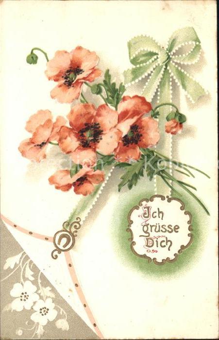 Blumengruesse Anemonen Schleife Litho