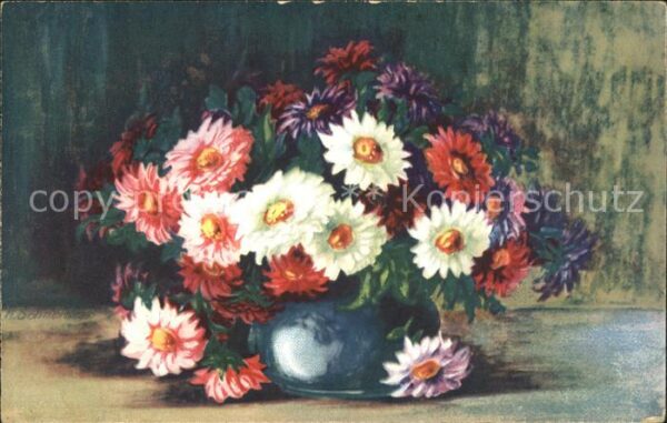 Verlag Wenau Delila Nr. 1976 Blumen Vase Feld-Batterie