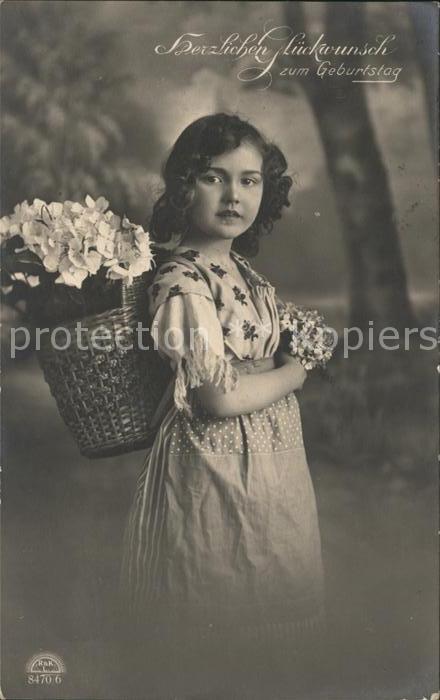 Foto RKL Paris Nr. 8470/6 Kind Blumen Glückwunsch Geburtst