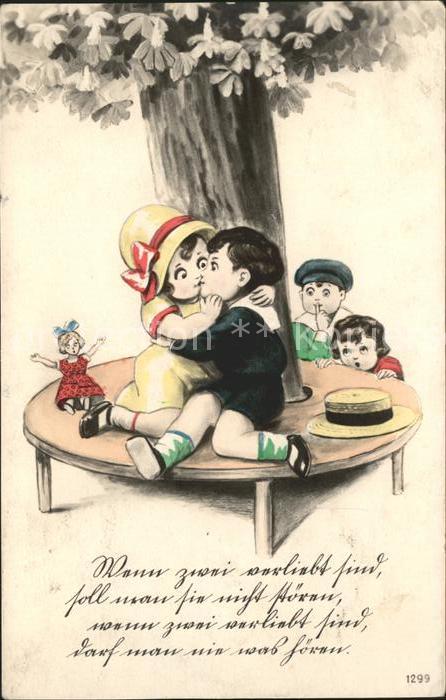 Kinder Child Enfants Kuss Baum Puppe