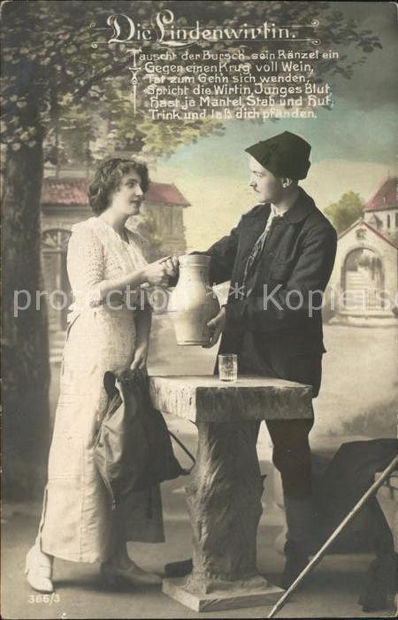 Liederkarte Die Lindenwirtin Wein Krug