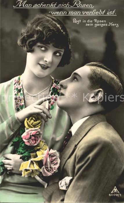 Foto PH Nr. 6009/1 Paar Rosen Liebesspruch