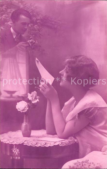 Foto SOL Nr. 3482 Frau Mann Rosen Brief