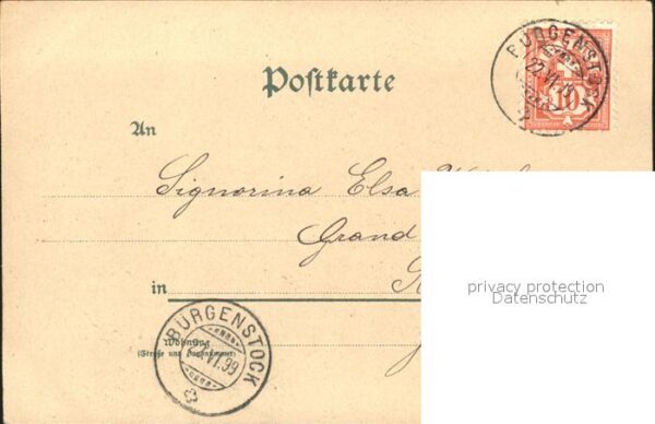Hufeisen Kleeblätter Glück Gedicht Siegel Litho – Bild 2