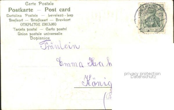 Voegel Rosen Glückwunsch Gedicht Litho – Bild 2