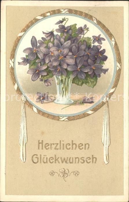 Glueckwunsch Veilchen Litho