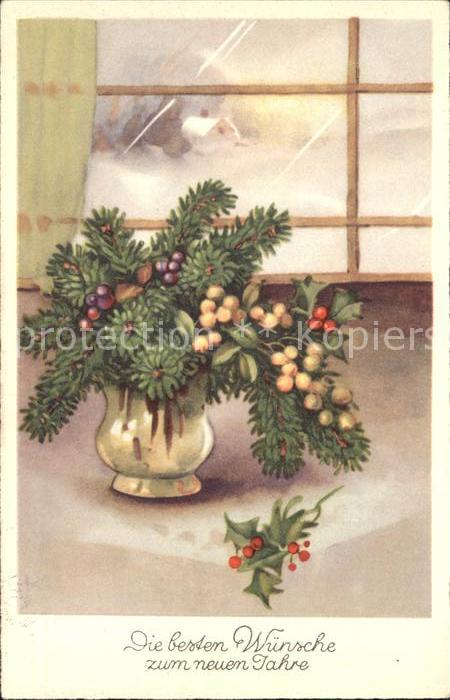 Neujahr Stechpalme Vase