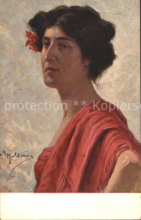 Kuenstlerkarte Achille Beltrame Studio Frau