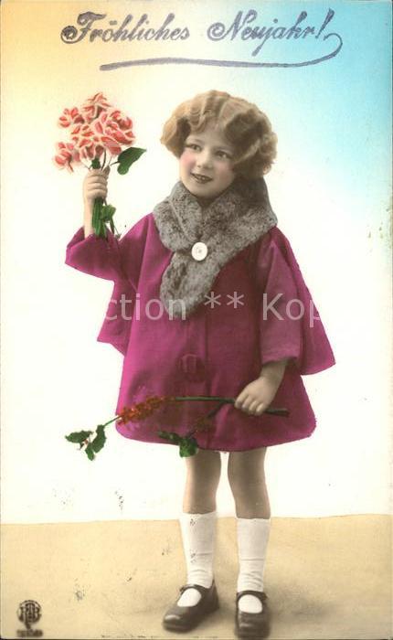 Kinder Child Enfants Neujahr Rosen Mantel